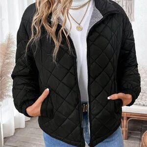 Women's Black Quilted Jacket